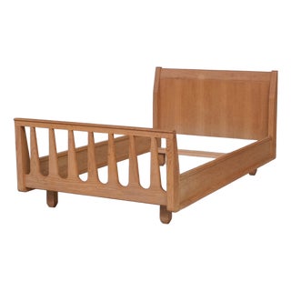 Mid-Century French Oak Single Bed by Guillerme et Chambron For Sale