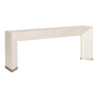 Vanguard Furniture Dune Sugar Coat White Brass Console Table For Sale