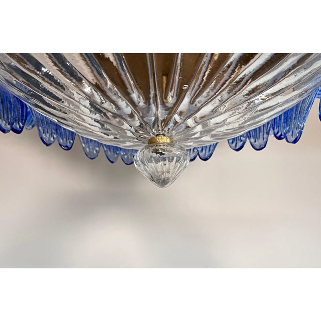 2020s Murano Style Chandelier / Ceiling Light Original Palmette, Blue Glasses For Sale - Image 5 of 8