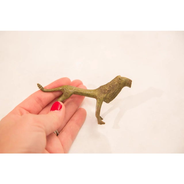 Vintage Large Male Lion Bronze Gold Weight For Sale - Image 4 of 5