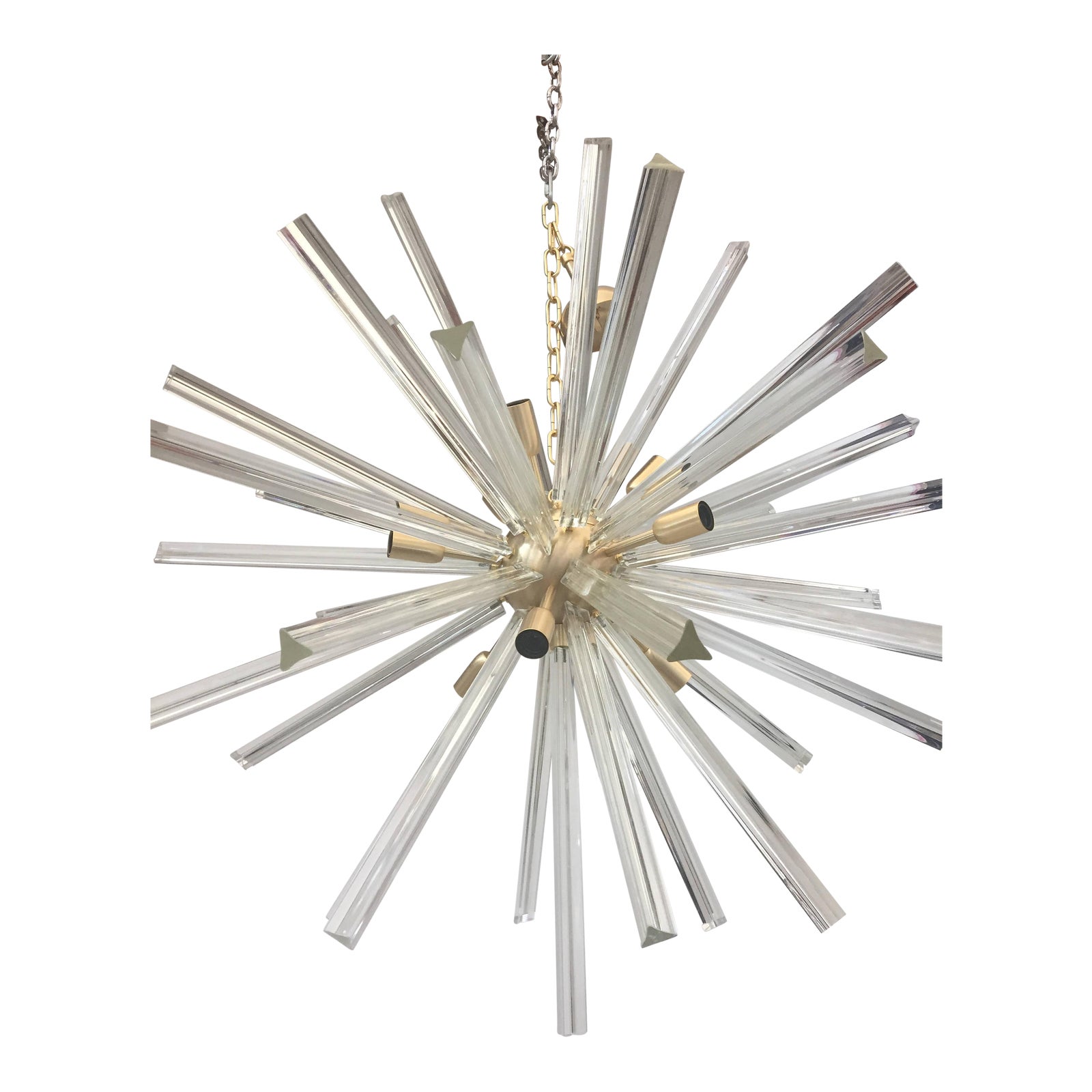 Chandelier Transparent Clear Murano Glass Triedo Sputnik