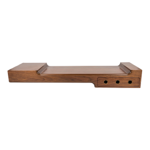 Custom Lorin Marsh Walnut Floating Console With Integrated Drawer