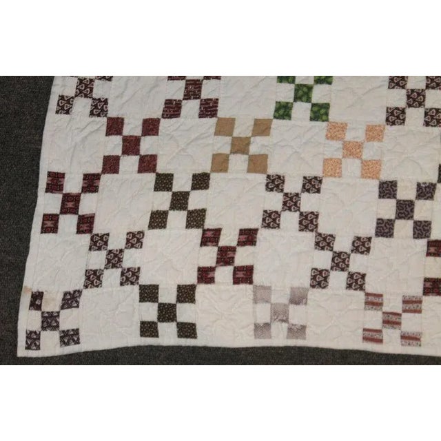 19th Century Mini Postage Stamp Chain Quilt For Sale In Los Angeles - Image 6 of 8