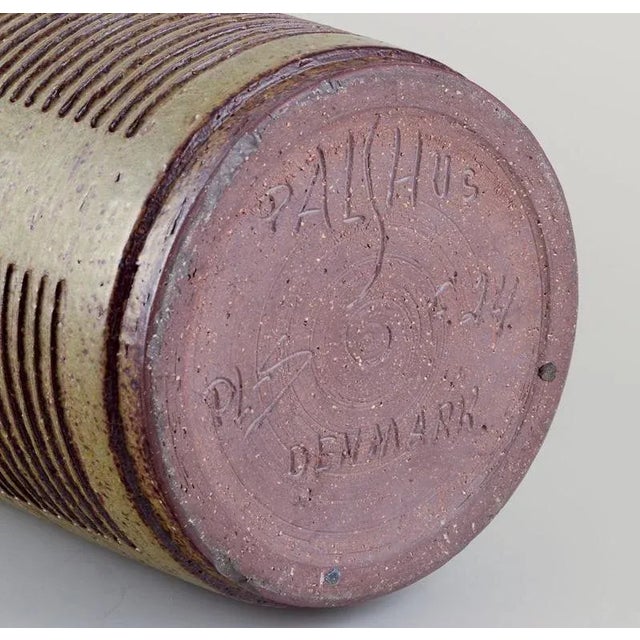 Floor Vase with Green and Brown Glaze by Per Linnemann-Schmidt for Palshus For Sale - Image 9 of 10