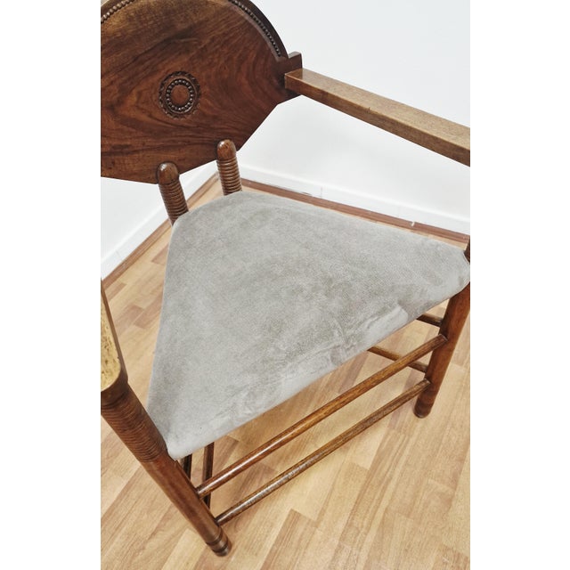 Vintage Swedish Carved Walnut Monk Chair, 1930s For Sale - Image 14 of 15