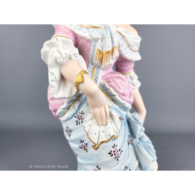 1900 - 1909 1900s Pair of German Bisque Porcelain Cinderella Sculptures For Sale - Image 5 of 11