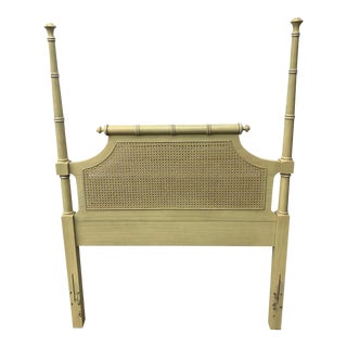 1970s Henry Link Bali Hai Yellow Faux Bamboo Headboard For Sale