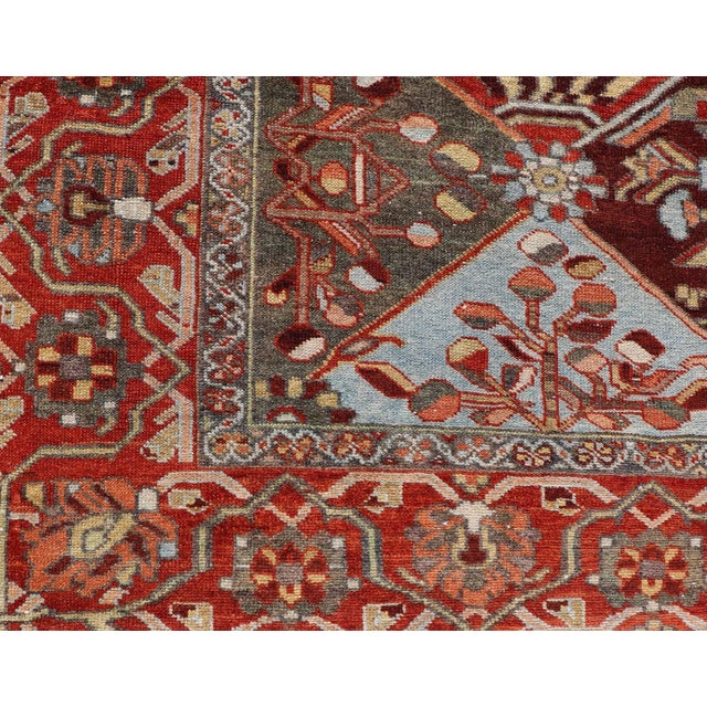 Textile Antique Persian Bakhitari Colorful Rug in All-Over Diamond Garden Design 5'0 X 8'0 For Sale - Image 7 of 12