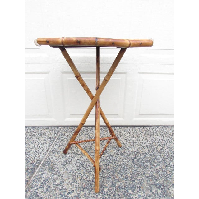 English Antique English Tiger Bamboo Table For Sale - Image 3 of 8