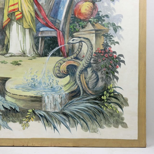Vintage 18th Century European "Chinoiserie" Style Decorative Painting For Sale - Image 9 of 11
