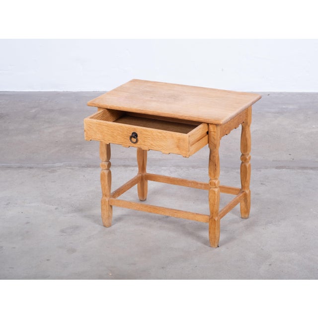 1960s Danish Brutalist Oak Bedside Table by Henning Kjærnulf, 1960 For Sale - Image 5 of 13