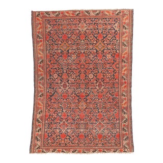 Distressed Antique Persian Malayer Rug - 04'01 X 05'11 For Sale