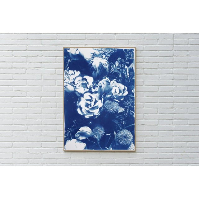 2020 Blue Bouquet Contemporary Cyanotype on Watercolor Paper For Sale - Image 4 of 8
