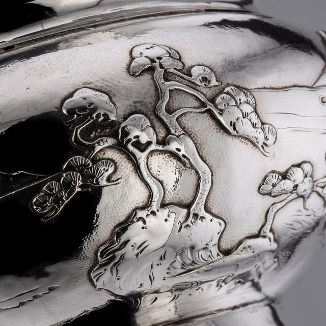 20th Century Japanese Meiji Solid Silver Fuji Mountain Bowl, 1900s For Sale - Image 16 of 18