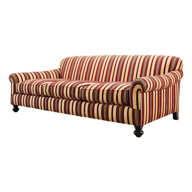 Ralph Lauren Home "Bel Air" Striped Velvet Sofa 8 Ft Usa 2008 For Sale