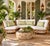Mid-Century Rattan Three-Piece Curved Sectional Sofa With New Sunbrella For Sale - Image 12 of 12