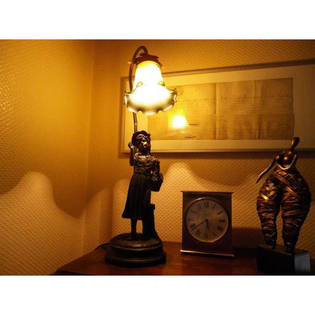 Rosa Table Lamp with Tulip-Shaped Glass Paste Lampshade, 1999 For Sale - Image 9 of 18