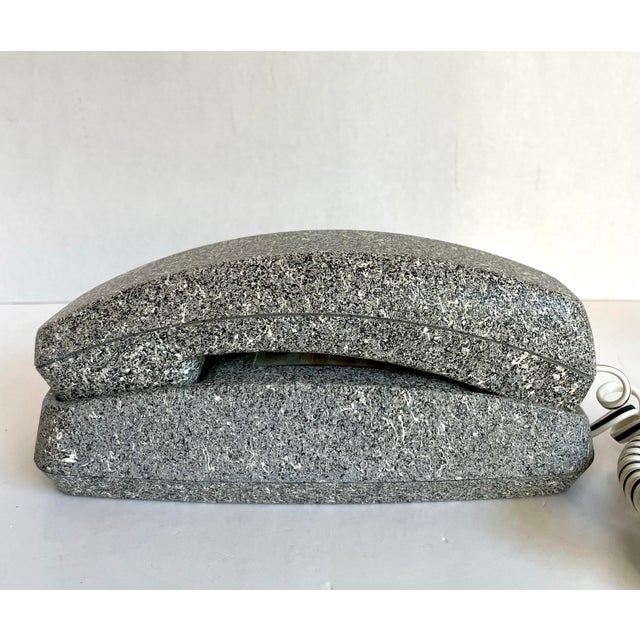 1980s 1980s Postmodern Memphis Rock Phone 2 Faux Granite Desk Telephone For Sale - Image 5 of 12