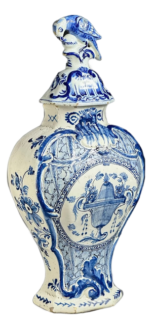 Antique Dutch Delft Blue and White Vase, 1770