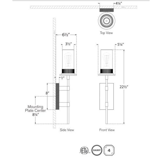 Modern Ray Booth for Visual Comfort Signature Beza Large Tail Sconce in Warm Iron and Antique Brass with Clear Glass For Sale - Image 3 of 3