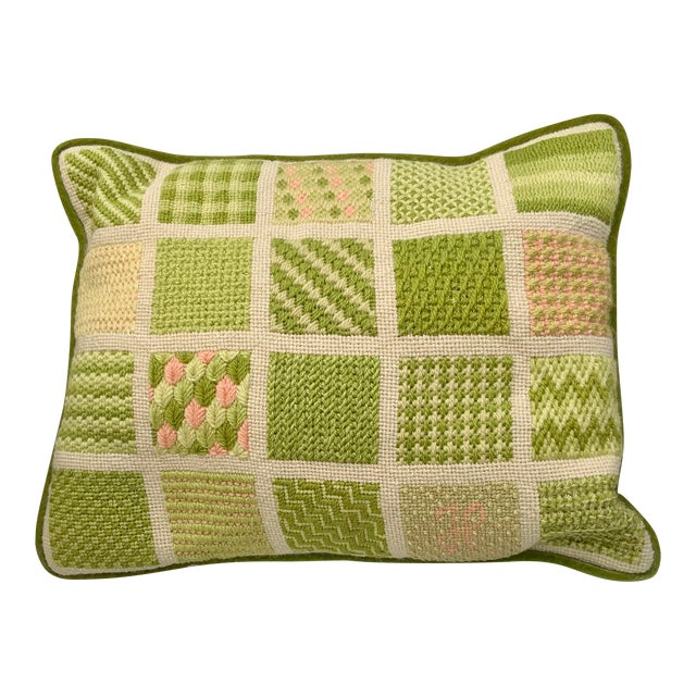 1970s Vintage Bargello Needlepoint Pillow For Sale