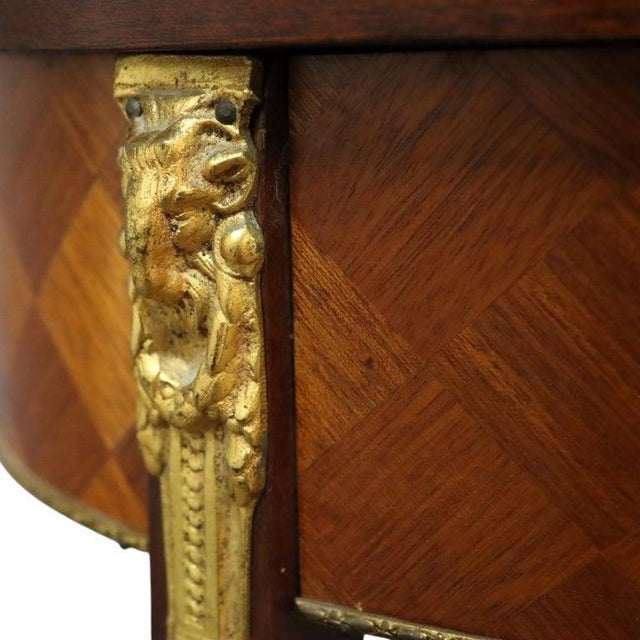 Brown 1920s Pair Spanish French Louis XV Style Rosewood Prquetry & Figural Ormolu Stands For Sale - Image 8 of 14