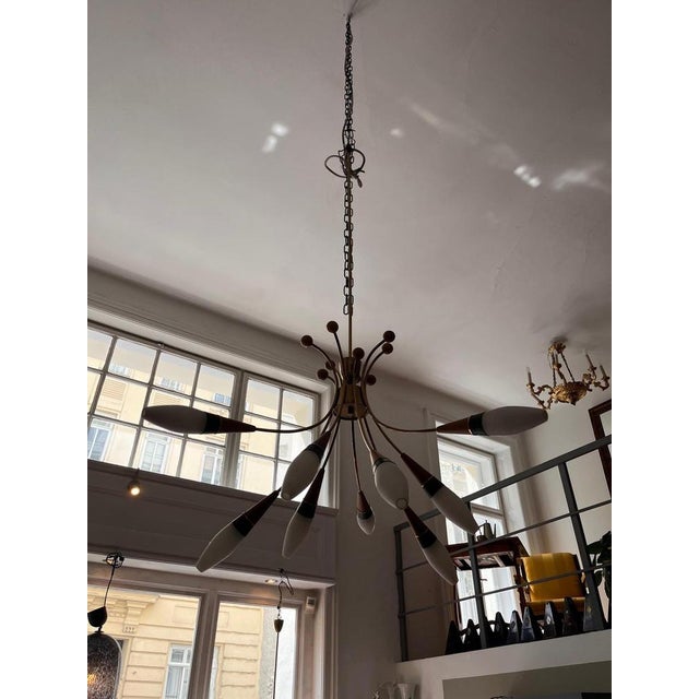Vintage Chandelier with Nine Arms by Rupert Nikoll, 1950s For Sale - Image 10 of 11