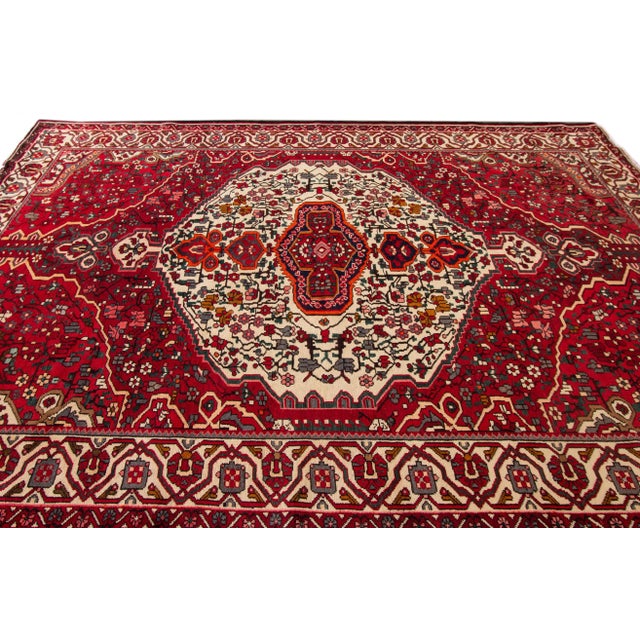 Mid 20th Century Mid 20th Century Vintage Persian Rug, 7' 0" X 9' 10" For Sale - Image 5 of 8