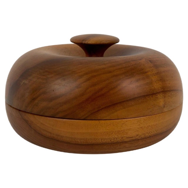 Mid-Century Walnut Bowl, 1960s For Sale