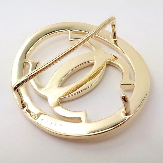 Metal Cartier 18k Yellow Gold Signature Classic Large Double C Belt Buckle For Sale - Image 7 of 10