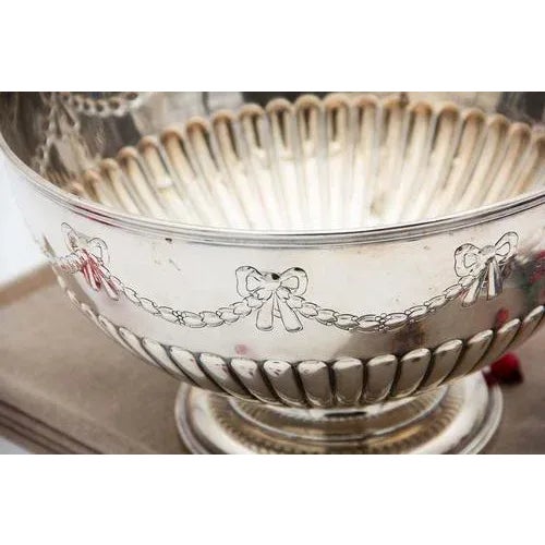 Embossed and Gummed Silver Fruit Bowl, in Very Good conditions. Designed 1890 to 1919 This piece has an attribution mark,...