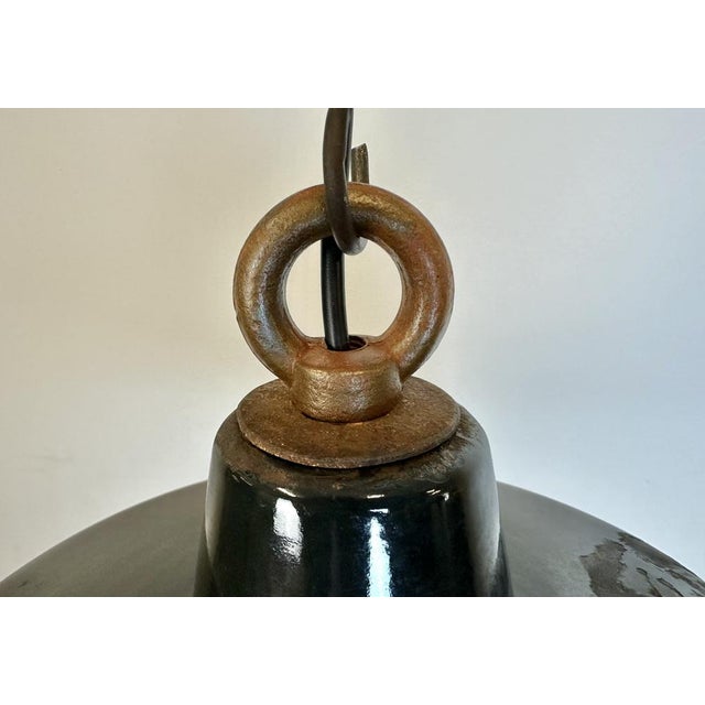 1950s Industrial Black Enamel Pendant Lamp, 1950s For Sale - Image 5 of 18