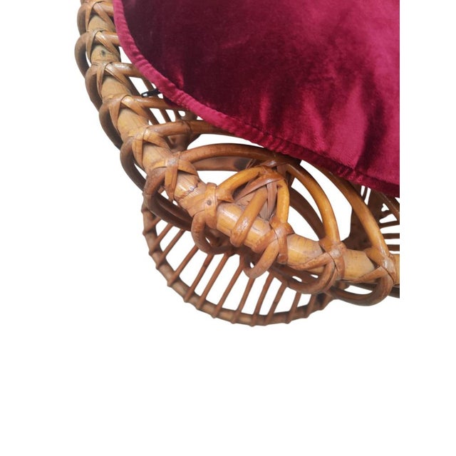 Rattan Stools, Italy, 1970s, Set of 2 For Sale - Image 9 of 12