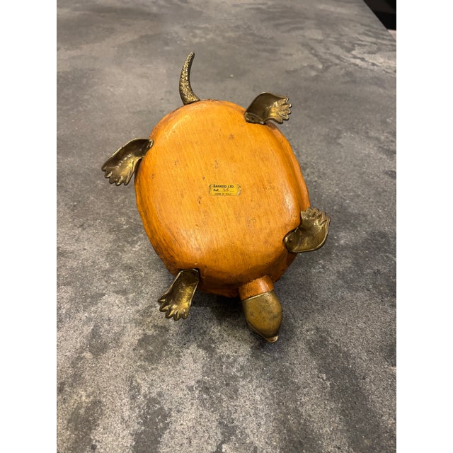 Fabulous Sarreid Ltd. Animal carving in “as found” condition. Made of wood and brass. Wonderful patina, as is, or choose...