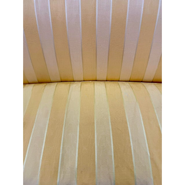 Antique Federal Style Yellow Striped Upholstered Sofa For Sale - Image 4 of 7