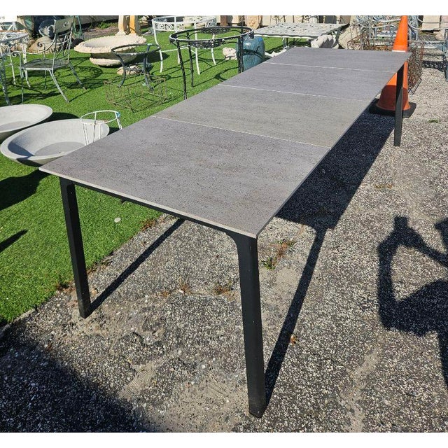Brown Jordan Adapt 96” Outdoor Dining Table – Nebbia Dekton Stone Top – Contemporary Aluminum Frame For Sale - Image 9 of 9