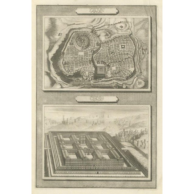 Pieter Mortier, Plan of Jerusalem and Bird's Eye View of Solomon's Temple, 1700, Engraving For Sale - Image 12 of 12