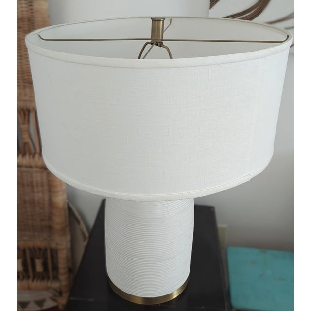 Palecek Rivoli Modern Classic White Leather Table Lamps- Set of 2 SPECIFICATIONS 25.5 inches high x 9 inches wide x 9...