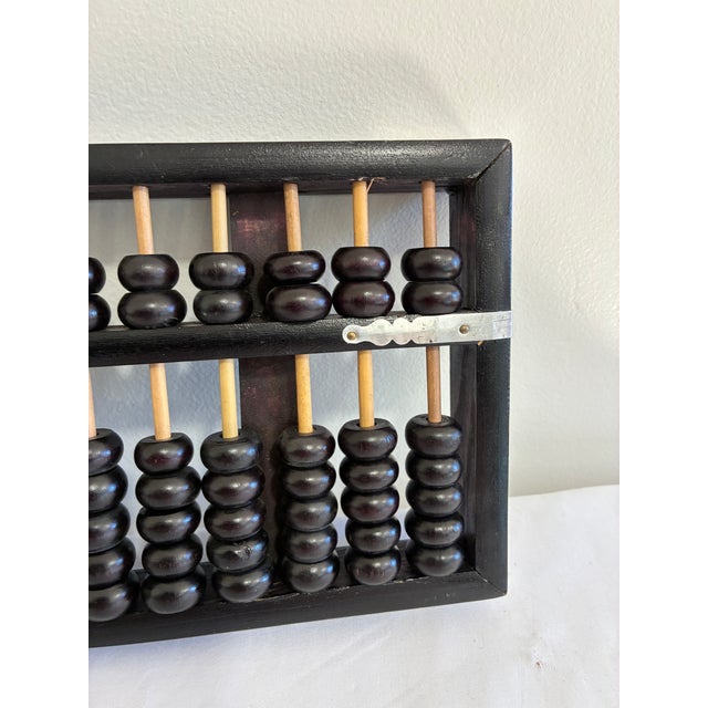 Wood Vintage Chinese 13-Rod Black Wooden Suanpan Abacus For Sale - Image 7 of 9