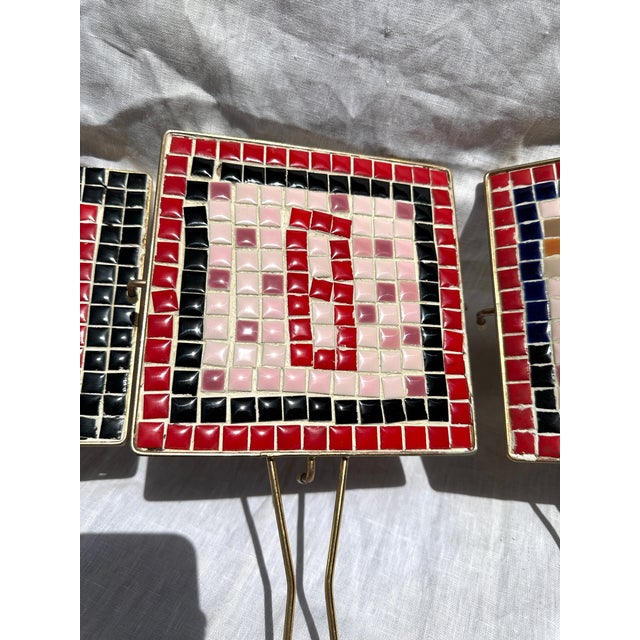 1970s MCM Mosaic Tile Trivet a Set of 3 For Sale - Image 5 of 7