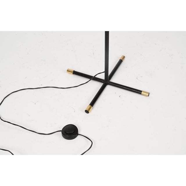Italian Floor Lamp in Metal, Rattan, Brass and Red Acrylic attributed to Dal Vera, 1950s For Sale - Image 12 of 17