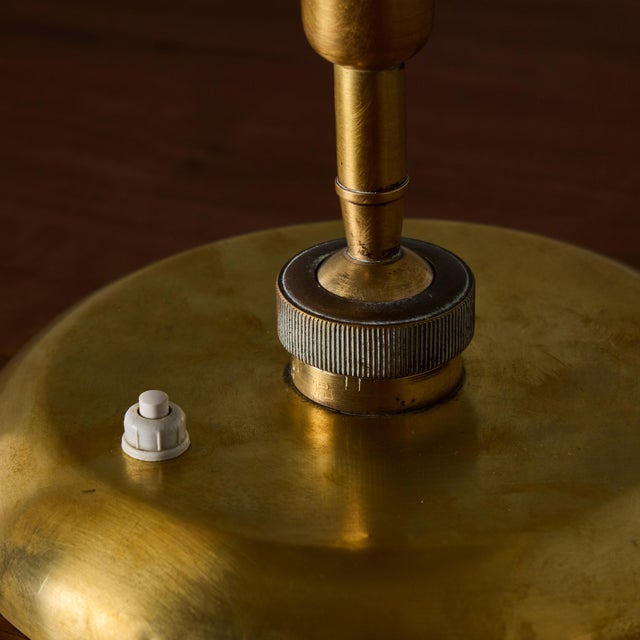 1940s Giovanni Michelucci Patinated Brass Adjustable Banker Lamp for Lariolux For Sale - Image 17 of 18