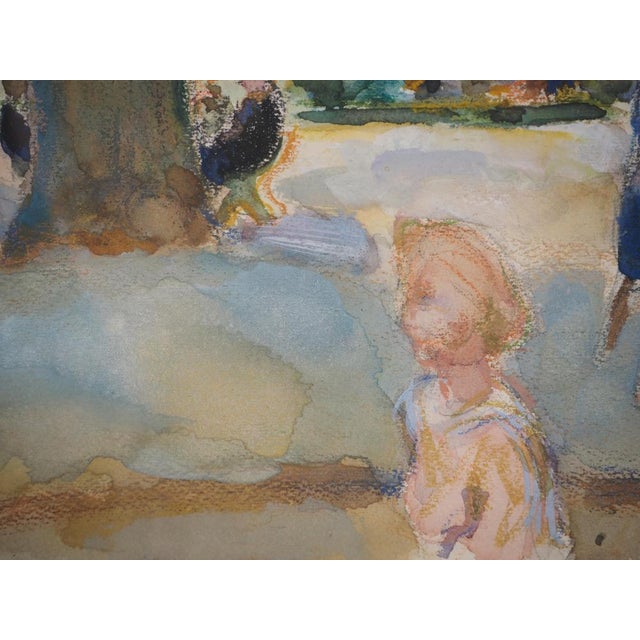 Kurt Groeger, Marseille, Afternoon in the Park, Original Watercolor For Sale - Image 8 of 12