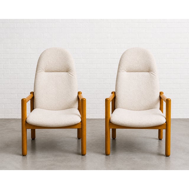 Mid-Century Modern Pair of Oak Mid Century Modern Lounge Chairs | Danish MCM Armchairs, C. 1960’s For Sale - Image 3 of 10