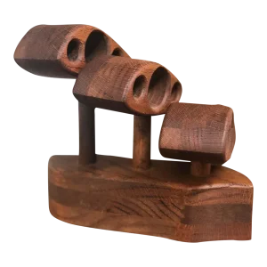 Vintage Mid-Century Modern Abstract Wood Fish Art