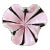 Vintage Murano Pink Black White Alternating Ribbons Italian Art Glass Folded Edges Decorative Bowl For Sale