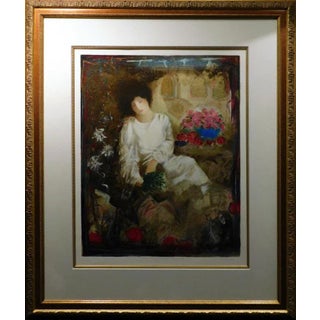 "Wild Thyme" Contemporary Figurative Serigraph on Paper by Janet Treby, Framed For Sale