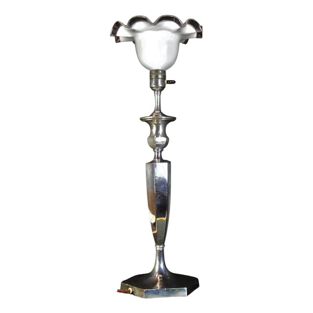 Silver-Plated Newel Post Lamp from Hawksworth Eyre & Co., England, 1920 For Sale