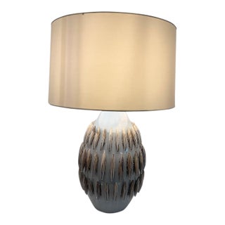 Arteriors Pawnee Sculptural Blue Ceramic Table Lamp For Sale