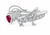 Late 20th Century 14K White Gold Ruby Diamond Grasshopper Brooch For Sale - Image 4 of 4